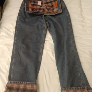 Flannel Lined Men's Carhartt Denim Jeans 36x34